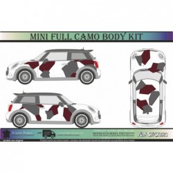 Kit Stickers Full Camo MINI Cooper – Covering Décoratif Complet – Vinyle Premium HEXIS – Toit, Capot, Portes & Hayon