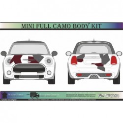 Kit Stickers Full Camo MINI Cooper – Covering Décoratif Complet – Vinyle Premium HEXIS – Toit, Capot, Portes & Hayon