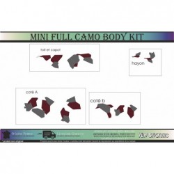 Kit Stickers Full Camo MINI Cooper – Covering Décoratif Complet – Vinyle Premium HEXIS – Toit, Capot, Portes & Hayon