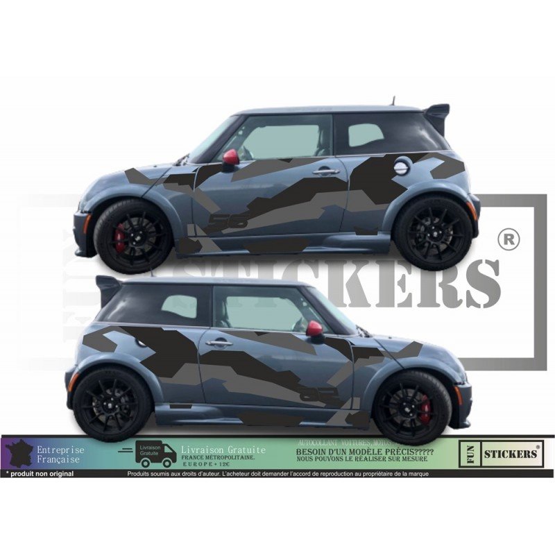 Mini Cooper camouflage kit Camo R56 R50 tuning sticker autocollant Fun Stickers
