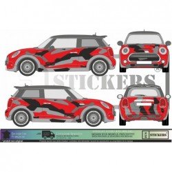 Mini Cooper camouflage kit Camo R56 R50 tuning sticker autocollant Fun Stickers