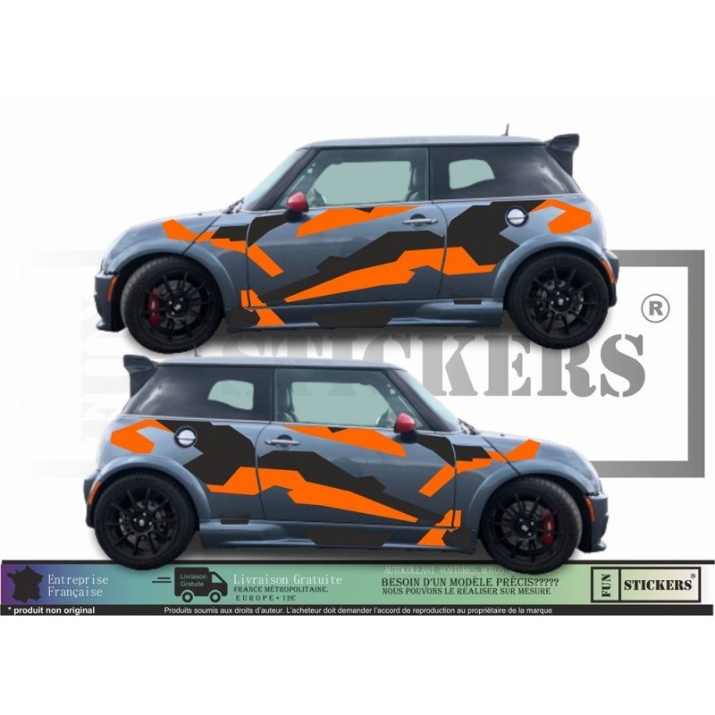 Mini Camo Camouflage R56 r50- Tuning Sticker Autocollant Graphic Decals