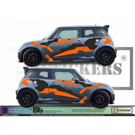 Mini Cooper camouflage noir kit Camo R56 R50 sticker Fun Stickers