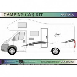 Camping Car Glamys - BLACK / Grey - Complete Kit - Tuning Sticker Sticker Graphic Decals