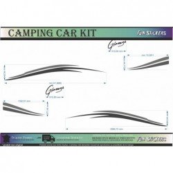 Camping-Car GLAMYS kit decoration autocollants lateraux vinyle longue duree Fun Stickers