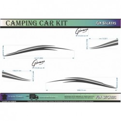 Kit Décoration Camping-Car GLAMYS – Autocollants Latéraux XXL – Adhésif Vinyle Premium – Résistant UV & Intempéries
