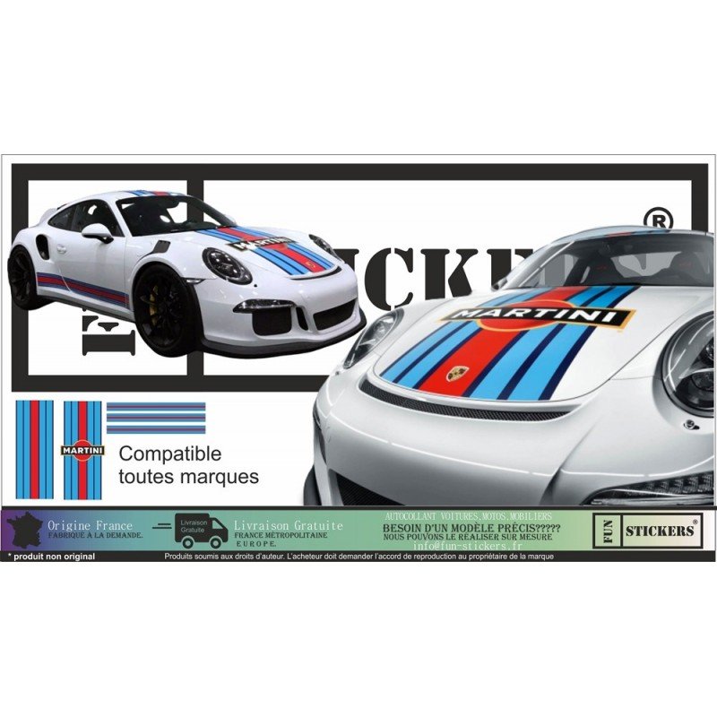 martini decoration strips hood / roof / Hayon / side - Tuning Sticker Sticker Sticker Graphic Decals