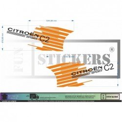 Citroen C2 VTS kit racing complet autocollant tuning Fun Stickers