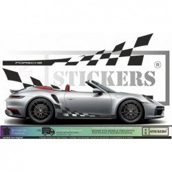 Porsche Side Bands Damiers - Tuning Sticker Sticker Graphic Decals