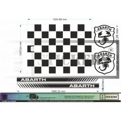 Fiat 500 Bands roof Abarth sticker sticker decoration kit