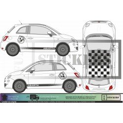 Fiat 500 Bands roof Abarth sticker sticker decoration kit