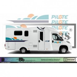 Camping Car décoration Pilote Pacifique 690 - Kit Complet - Tuning Sticker Autocollant Graphic Decals