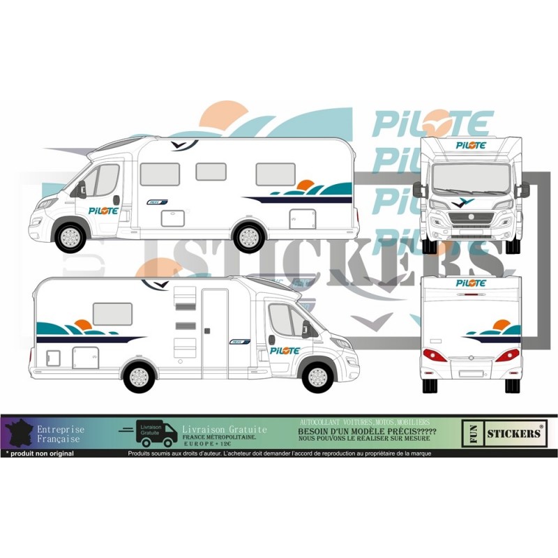 Camping Car décoration Pilote Pacifique 690 - Kit Complet - Tuning