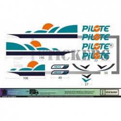 Camping Car décoration Pilote Pacifique 690 - Kit Complet - Tuning Sticker Autocollant Graphic Decals