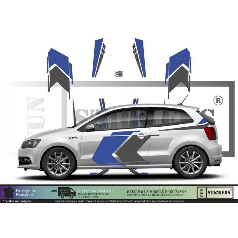 Volkwagen Polo WRC 3 rally Kit Complet - Tuning Sticker Autocollant Graphic Decals