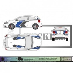 VW Polo WRC 3 kit complet rally tuning sticker autocollant Fun Stickers
