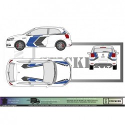 Volkwagen Polo WRC 3 rally Kit Complet - Tuning Sticker Autocollant Graphic Decals