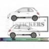 Kit Autocollant Bas de Caisse Fiat 500 – Design Damier + Logo 500 – Vinyle Haute Qualité