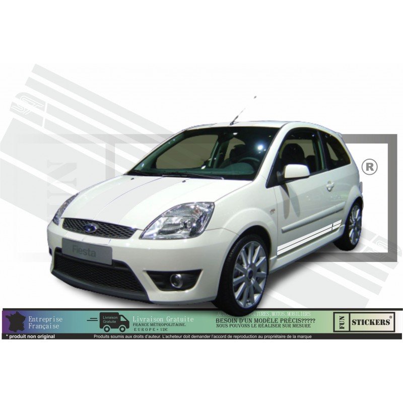 Ford Fiesta ST kit bandes rallye sportives capot decoration Fun Stickers
