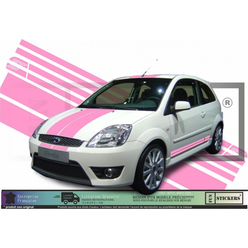 Ford Fiesta ST kit bandes rallye sportives capot decoration Fun Stickers