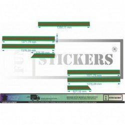 Fiat 500 bandes rayees luxe vert rouge kit decoration Fun Stickers
