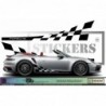 Porsche Bandes Latérales Damiers   - Tuning Sticker Autocollant Graphic Decals
