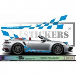 Porsche Side Bands Damiers - Tuning Sticker Sticker Graphic Decals