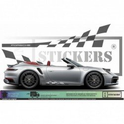 Porsche bandes laterales damiers kit sticker autocollant Fun Stickers