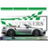 Porsche Bandes Intégrales latérales + capot + toit + hayon  - Tuning Sticker Autocollant Graphic Decals