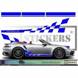 Porsche bandes integrales laterales capot toit hayon kit Fun Stickers