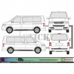 Volkswagen Kit 3 Bandes et sticker capot Van VW edition  - Tuning Sticker Autocollant Graphic Decals
