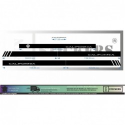 Sticker Bande Latérale “California” VW Transporter – Kit Décoration Van – Vinyle Premium HEXIS – Facile à Poser