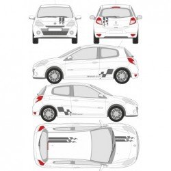 Renault Twingo Clio Megane bandes integrales design Gordini Fun Stickers