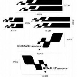 Renault Twingo Clio Megane bandes integrales design Gordini Fun Stickers