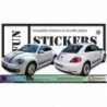 Kit bandes tricolores Choupette numero 53 stickers voiture Fun Stickers