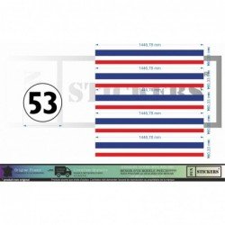 Kit bandes tricolores Choupette numero 53 stickers voiture Fun Stickers