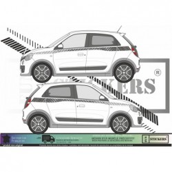 Renault Twingo 3 bandes latérales droite et gauche - Tuning Sticker Autocollant Graphic Decals