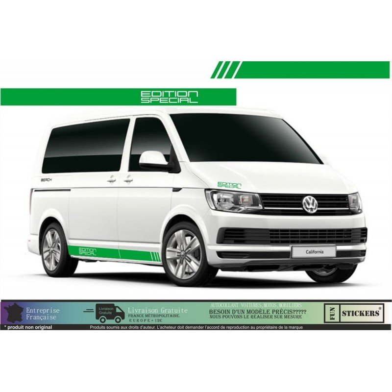 VW Transporter van bandes laterales Edition Speciale autocollant Fun Stickers