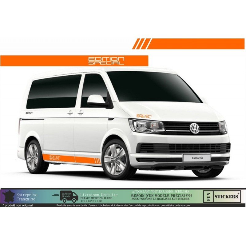 VW Transporter van bandes laterales Edition Speciale autocollant Fun Stickers
