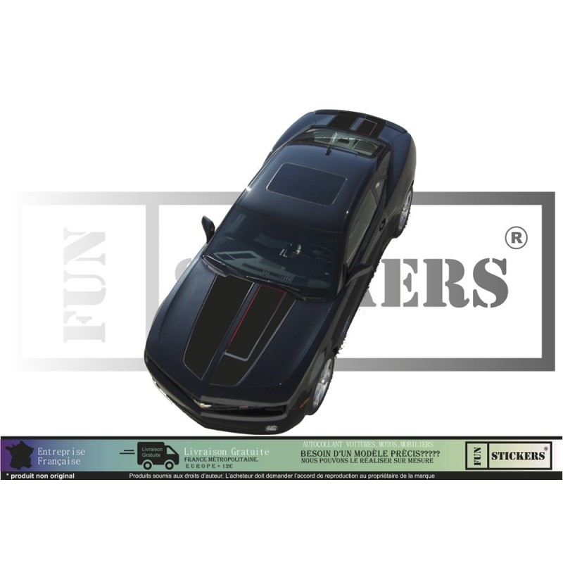 Chevrolet camaro Complet Bandes Capot Hayon  - Tuning Sticker Autocollant Graphic Decals