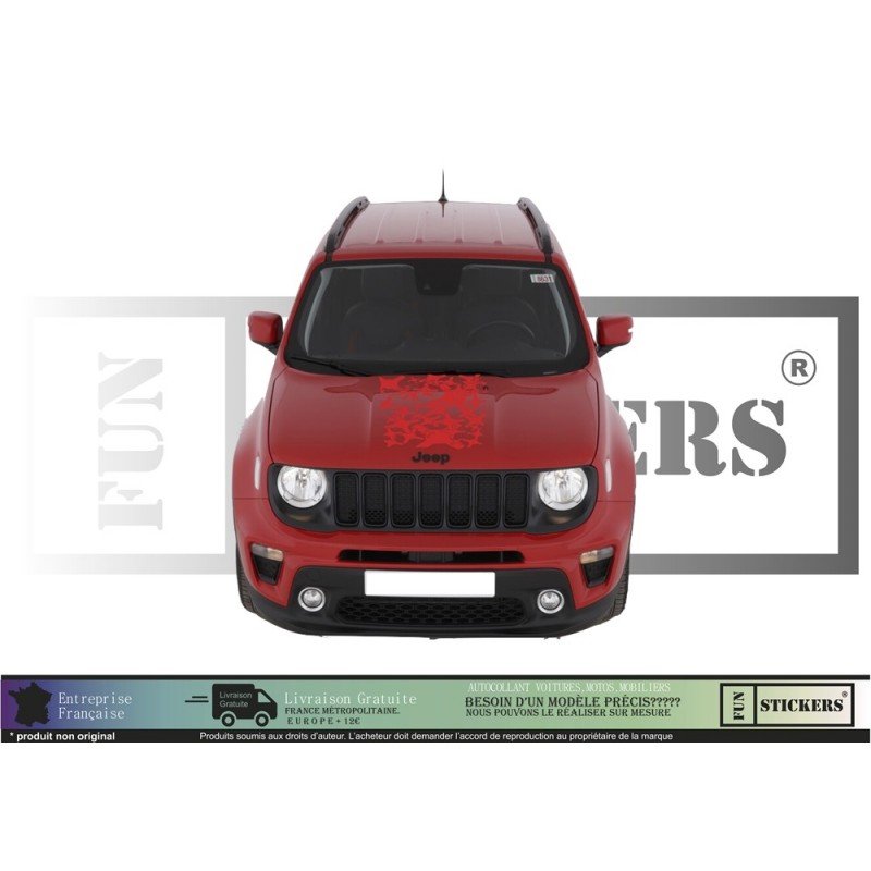 Jeep Renegade bande capot Quick autocollante tuning sport Fun Stickers