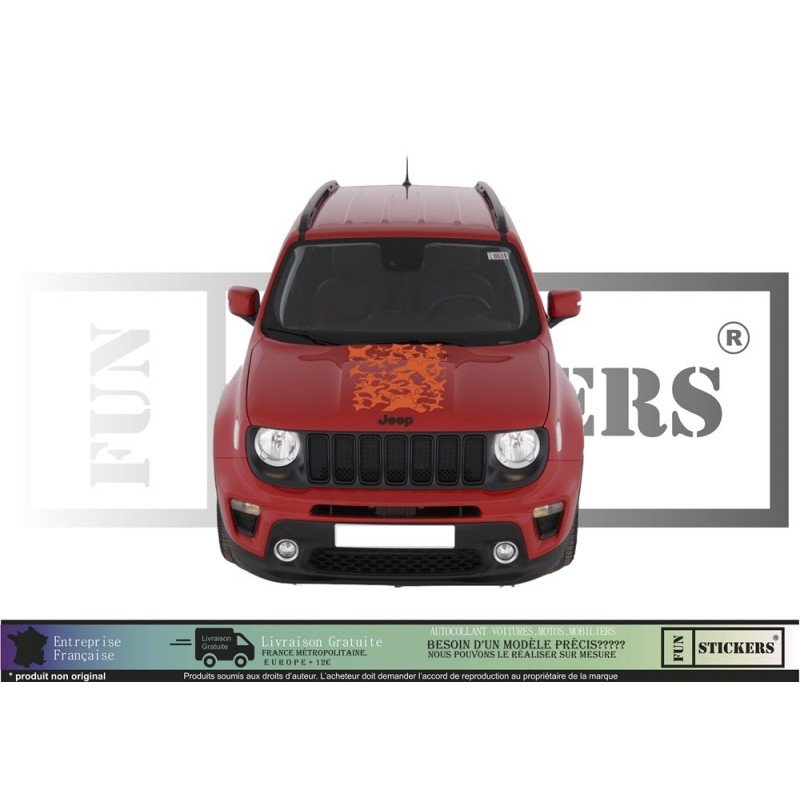 Jeep Renegade bande capot Quick autocollante tuning sport Fun Stickers