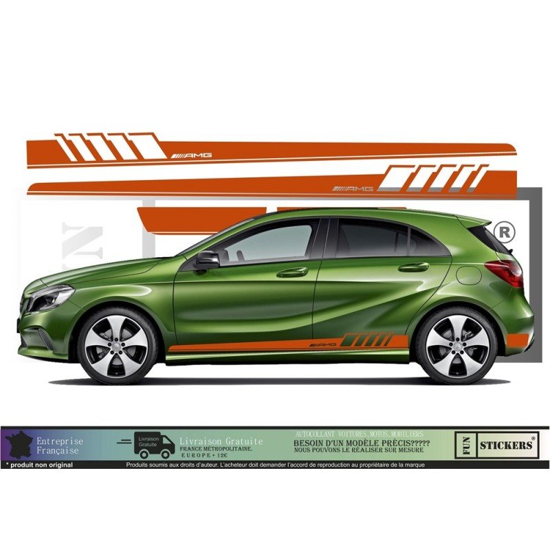 Mercedes bandes bas de caisse style AMG autocollantes Fun Stickers