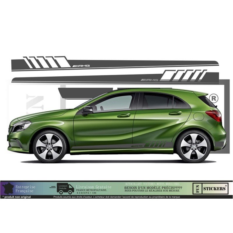 Mercedes bandes bas de caisse style AMG autocollantes Fun Stickers
