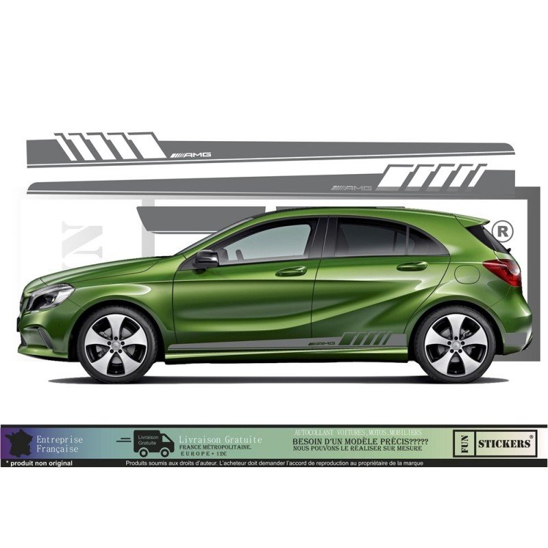 Mercedes bandes bas de caisse style AMG autocollantes Fun Stickers