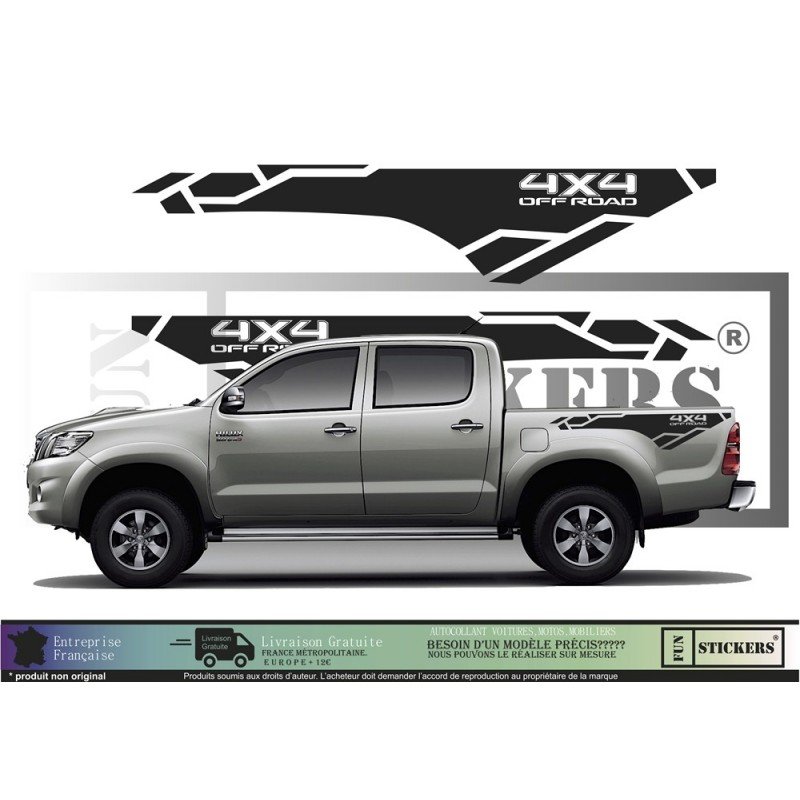 Toyota Hilux OFF ROAD 4x4 kit complet autocollant tuning sticker Fun Stickers