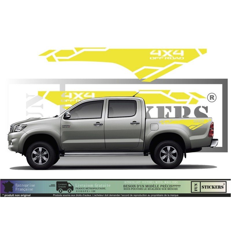 Toyota Hilux OFF ROAD 4x4 kit complet autocollant tuning sticker Fun Stickers