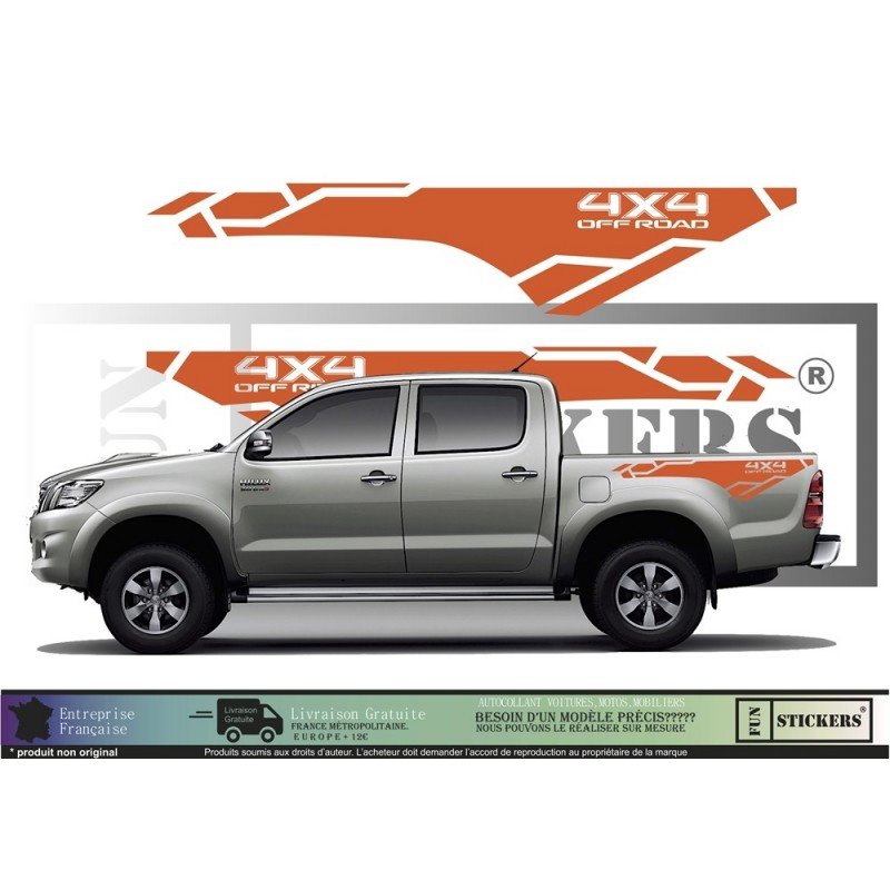 Toyota Hilux OFF ROAD 4x4 kit complet autocollant tuning sticker Fun Stickers