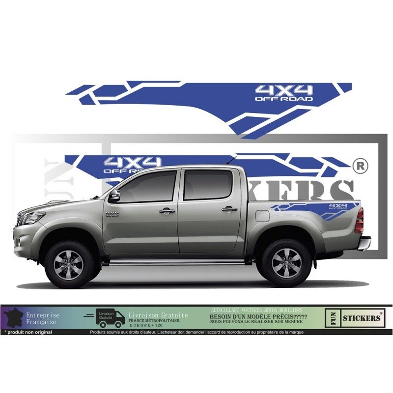 Toyota Hilux OFF ROAD 4x4 kit complet autocollant tuning sticker Fun Stickers