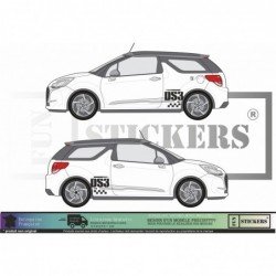 Citroen DS3 kit logos stickers lateraux capot tuning Fun Stickers